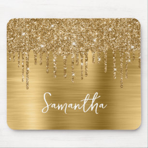 Tapis De Souris Déchets Gold Parties scintillant Nom de glam