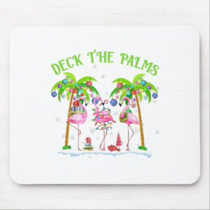 Tapis De Souris Deck Le Flamant rose Palms Lumières Tropicales De