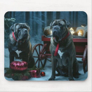 Tapis De Souris Décor de Noël Cane Corso Snowy Sleigh