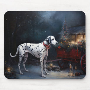 Tapis De Souris Décor de Noël Dalmatien Snowy