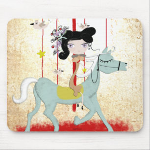 Tapis De Souris Décoration des enfants de poupées de carousel