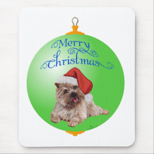 Tapis De Souris Décorations de Noël en forme de Terrier Cairn