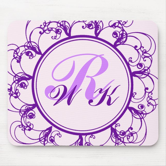 Tapis de souris décoré d'un monogramme de (Devant)