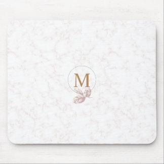 Tapis De Souris Décoré d'un monogramme en lettres marbré rose et