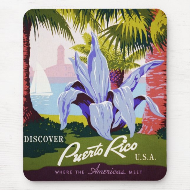 Tapis De Souris Découvrez Porto Rico (Devant)