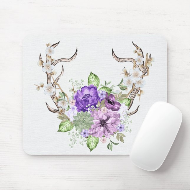 Tapis De Souris Deer Antler Bouquet (Avec souris)