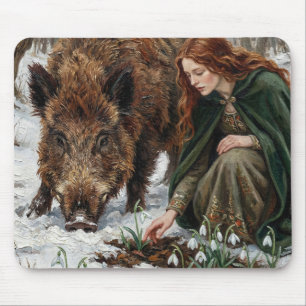 Tapis De Souris Déesse celtique & Sanglier