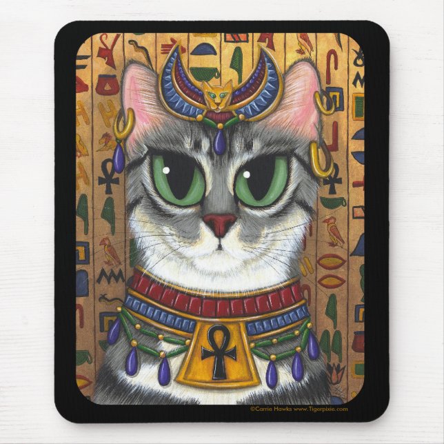 Tapis De Souris Déesse de filasse, chat Mousepad de Bastet (Devant)