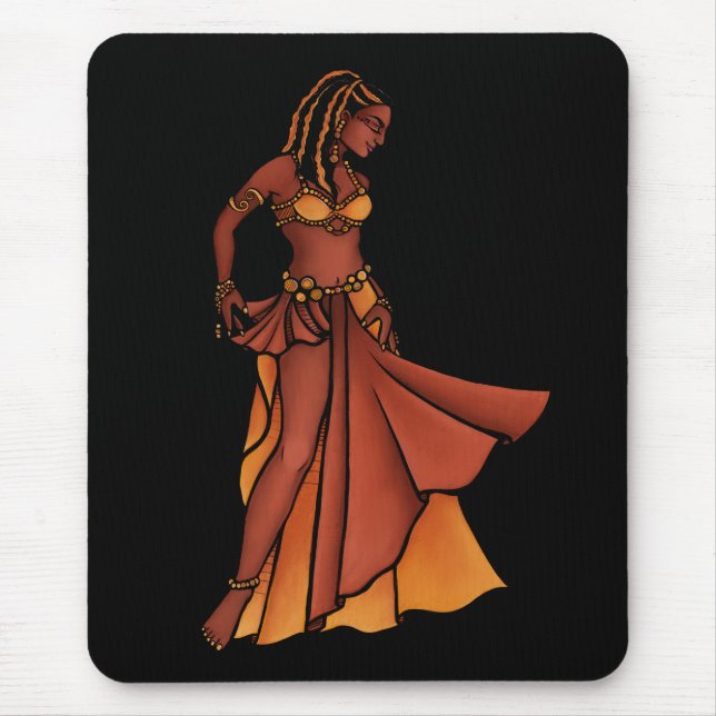 Tapis De Souris Déesse de la danseuse du ventre Nubian (Devant)