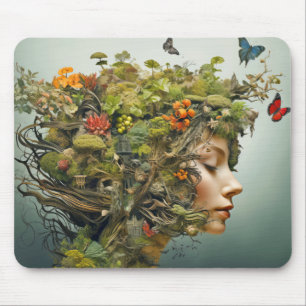 Tapis De Souris Déesse De La Nature Mystique Ethérée Imaginaire Mo