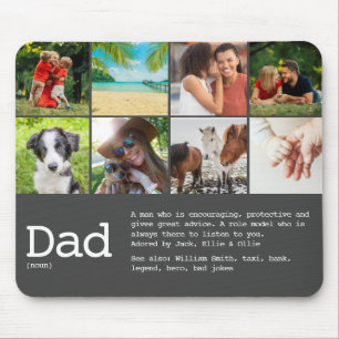 Tapis De Souris Définition de Papa Photo Fête des Pères Gris