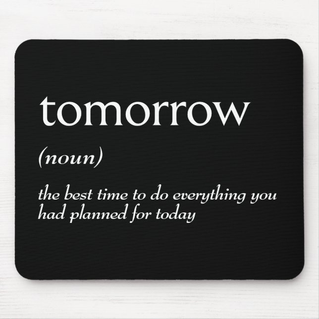 Tapis De Souris Définition du dictionnaire pour demain (Devant)