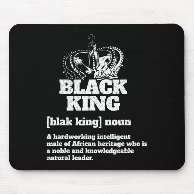 Tapis De Souris Définition Roi Noir Fierté Afro-Américaine Noir (Devant)