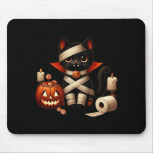 Tapis De Souris Déguisement de chat noir drôle d'Halloween Dracula