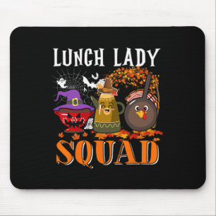 Tapis De Souris Déjeuner Lady Squad Thanksgiving Halloween Fall Tr