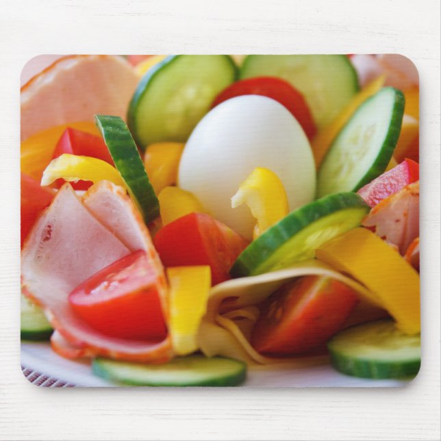 Tapis De Souris Délicat Légumes Salade Alimentation Photo (Devant)