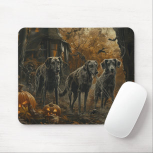Tapis De Souris Délice Canin d'Halloween pour Lévrier Afghan