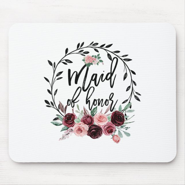 Tapis De Souris Demoiselle d'honneur Fleur Shower Mariage Enterrem (Devant)