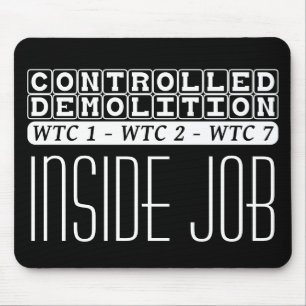 Tapis De Souris Démolition contrôlée Complexe WTC Inside Job noir