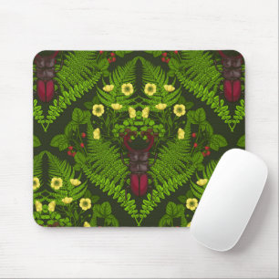 Tapis De Souris Dendroctones et fougères, feuilles verts