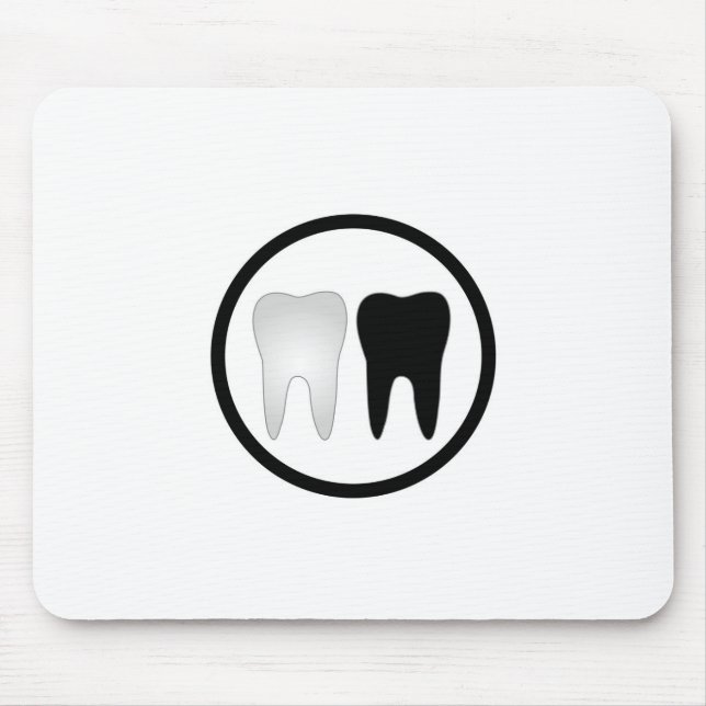 Tapis De Souris Dent noire et blanche (Devant)