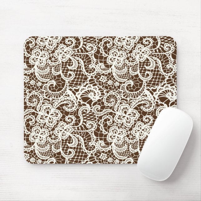Tapis De Souris Dentelle Blanche Désactivée Sur Le Panier De Souri (Avec souris)