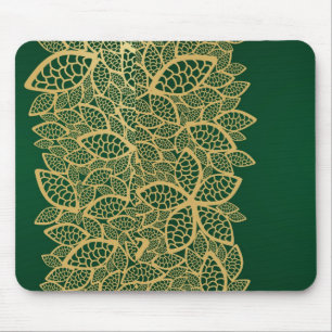 Tapis De Souris Dentelle d'or de feuille sur l'arrière - plan ver