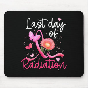 Tapis De Souris Dernière Journée De Radiation Florale Coeur Cancer