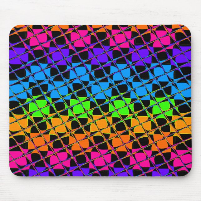 Tapis De Souris Dernières couleurs d'arc-en-ciel à damiers design (Devant)