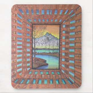 Tapis De Souris Derrière Les Dessins De Bois