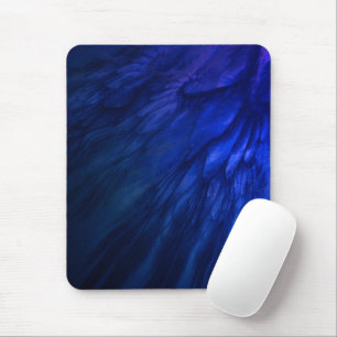 Tapis De Souris Des ailes mystiques aux plumes bleues profondes