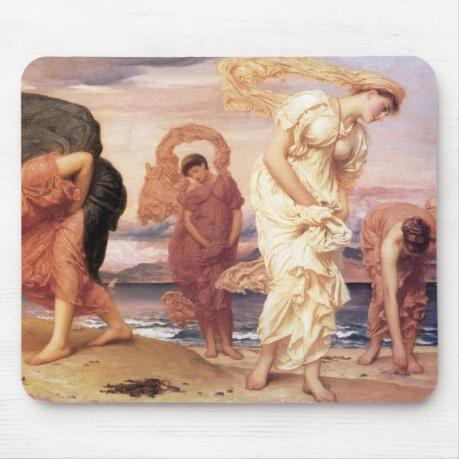 Tapis De Souris Des femmes grecques pieds nus ramassent des galets (Devant)
