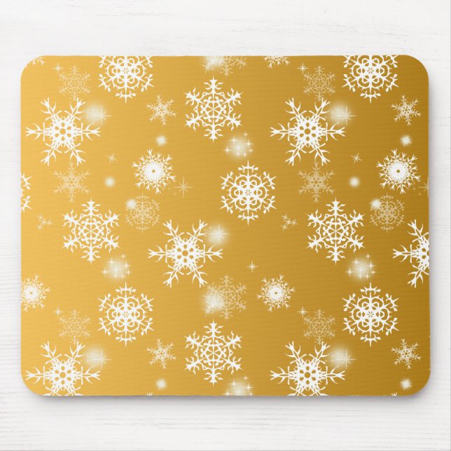 Tapis De Souris Des flocons de neige blancs ajourés. (Devant)