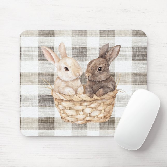 Tapis De Souris Des lapins dans un panier (Avec souris)