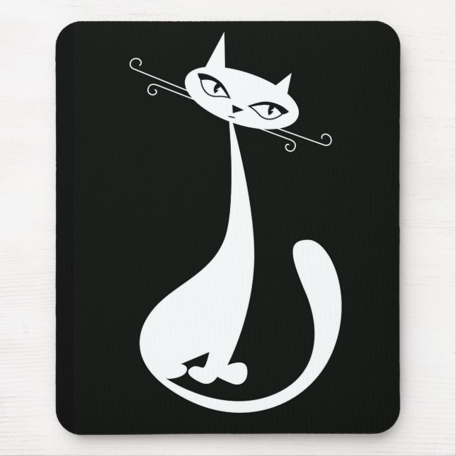 Tapis De Souris Design chat élégant Mousepad (Devant)