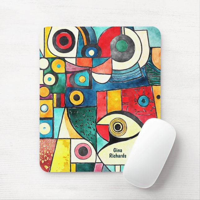 Tapis De Souris Design Cubisme (Avec souris)