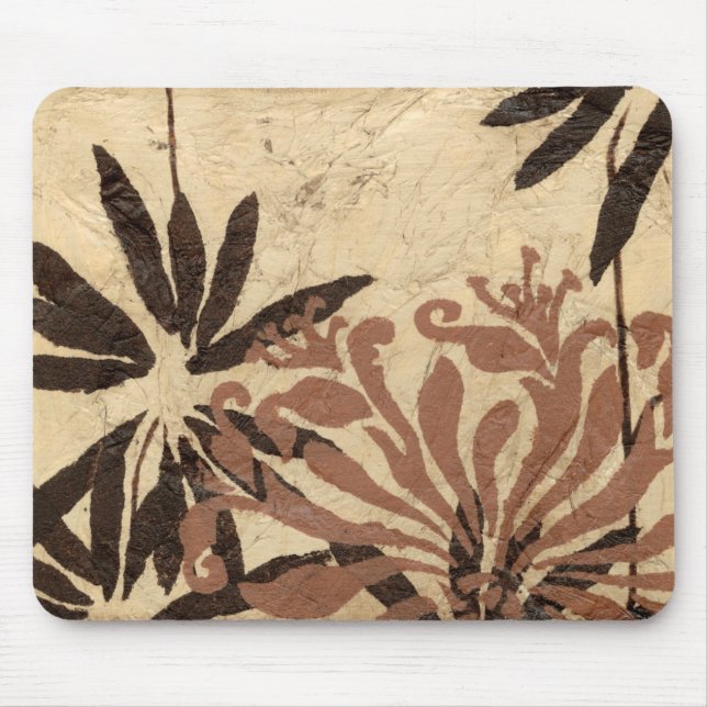 Tapis De Souris Design de crayon floral avec Feuilles tawny (Devant)