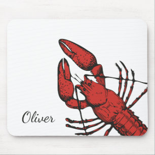 Tapis De Souris Design de homard rouge de style vintage