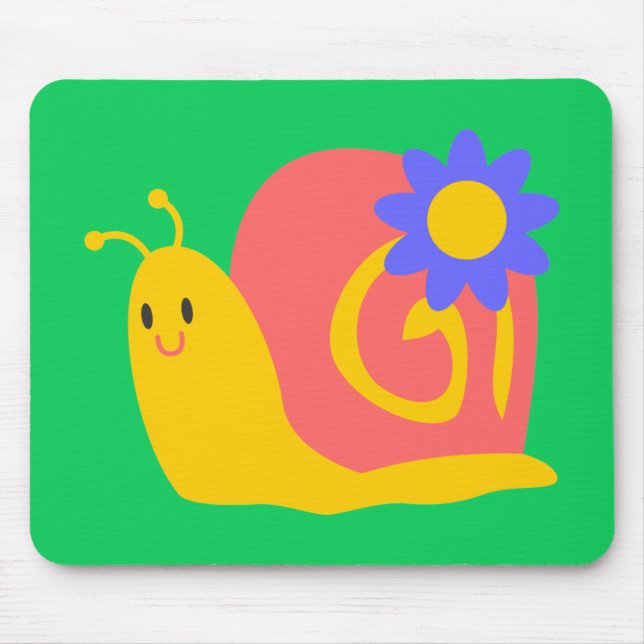 Tapis De Souris Design d'escargot pour enfants coloré (Devant)
