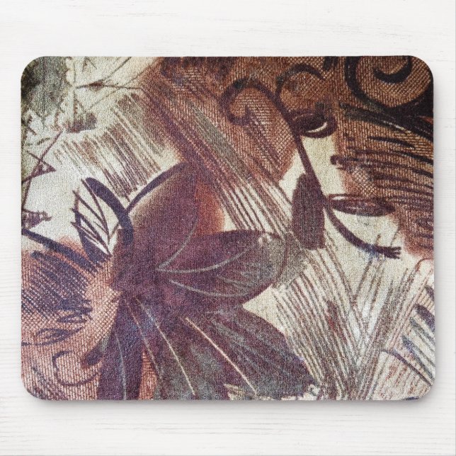 Tapis De Souris Design floral Brown Abstrait 1 (Devant)