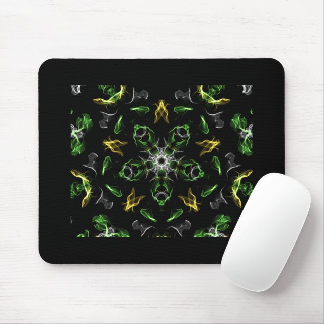 Tapis De Souris Design Mandala Fumée Verte (Avec souris)