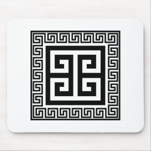 Tapis De Souris Design noir Motif grec