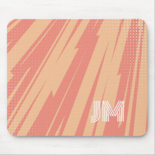 Tapis De Souris Design rétro abstrait rose et orange