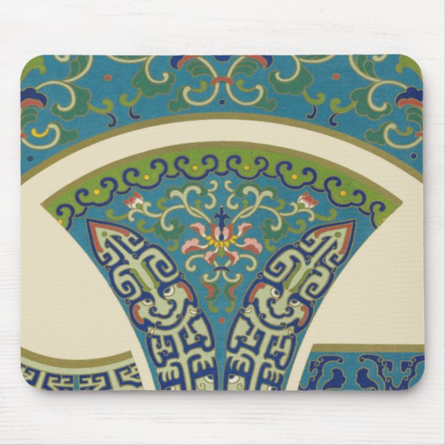 Tapis De Souris Designs orientaux bleus avec facettes souriantes (Devant)