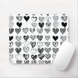 Tapis De Souris Dessin adorable du coeur noir