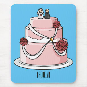 Tapis De Souris dessin animé de gâteau mariage
