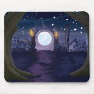 Tapis De Souris dessin animé de maison hantée