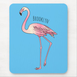 Tapis De Souris dessin animé d'oiseau Flamant rose