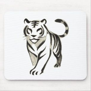 Tapis De Souris Dessin de tigre de marche - conception de la carte