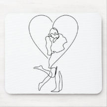 Dessin de trait continu d'un couple embrassant cha